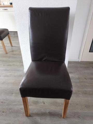 Eetkamerstoelen 5 bruin leer