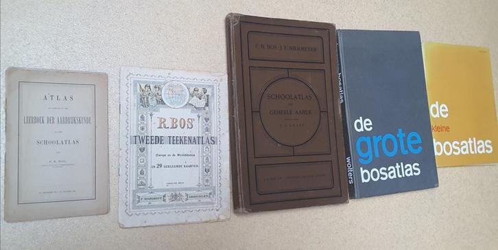 Oude Bos-atlassen (1891 - 1969), Boeken, Atlassen en Landkaarten, Gelezen, Bosatlas, Wereld, 1800 tot 2000, Ophalen of Verzenden