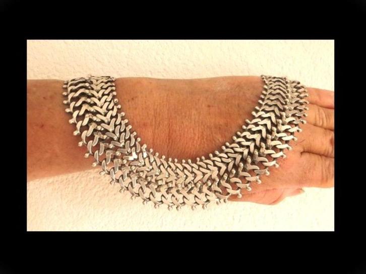 Bijzonder Koningin Style Mexicaanse Design Zilveren Collier!, Sieraden, Tassen en Uiterlijk, Antieke sieraden, Ketting, Zilver