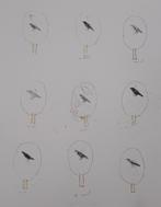 Hans Andringa - De merel - gesigneerde ets aquarel, Ophalen of Verzenden