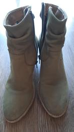 One of a kind sage color Leather Boots. size 36, Lage of Enkellaarzen, Ophalen of Verzenden, Onbekend, Gedragen