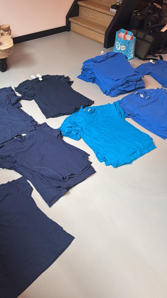 Partij T-shirts Diverse Maten en Kleuren, Kleding | Heren, T-shirts, Overige maten, Blauw, Ophalen of Verzenden