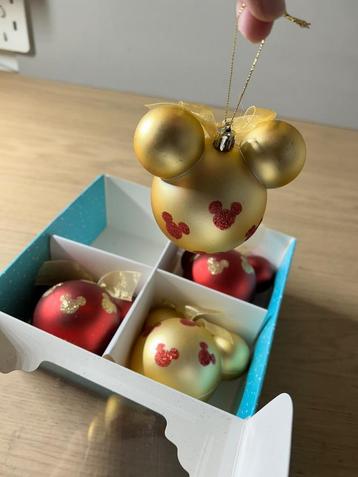 Dinsey Mickey Mouse Kerstballen Set Goud/Rood beschikbaar voor biedingen