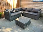 Loungebank incl grote stoel en tafel, Tuin en Terras, Tuinsets en Loungesets, Ophalen, Kunststof, Bijzettafel, 6 zitplaatsen