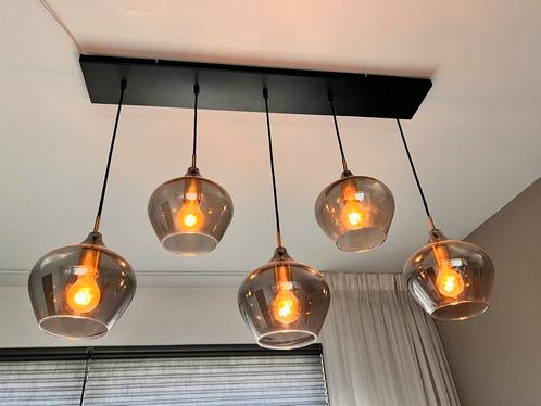 Mooie eetkamer tafellamp, Huis en Inrichting, Lampen | Hanglampen, Zo goed als nieuw, 75 cm of meer, Glas, Metaal, Ophalen