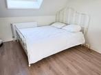 IKEA Sagstua Tweepersoonsbed en lattenbodem 160x200, Huis en Inrichting, Ophalen, Wit, Tweepersoons, Zo goed als nieuw