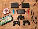 Nintendo switch met toebehoren, Spelcomputers en Games, Spelcomputers | Nintendo Switch, Ophalen, Gebruikt, Met 2 controllers