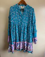 Janse blauw paars bohemian Ibiza jurkje | mt S | 100% rayon, Janse, Blauw, Ophalen of Verzenden, Zo goed als nieuw