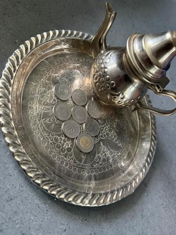 Marokkaanse (sier) thee pot met dienblad vintage  beschikbaar voor biedingen