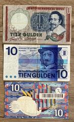 3 verschillende 10 gulden biljetten, Ophalen, 10 gulden, Setje
