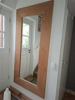 Grote spiegel met teak omlijsting, Huis en Inrichting, Woonaccessoires | Spiegels, Ophalen, 100 tot 150 cm, Zo goed als nieuw