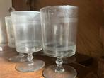 Vijf glazen op voet van kristal voor port o a., Antiek en Kunst, Ophalen of Verzenden