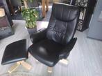 Relax stoel kunstleer met bankje, Huis en Inrichting, Stoelen, Ophalen, Overige materialen, Relax, Zwart