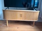 Tv meubel tv kast ovaal hout tambour deuren, Ophalen, 100 tot 150 cm, Zo goed als nieuw, Minder dan 100 cm