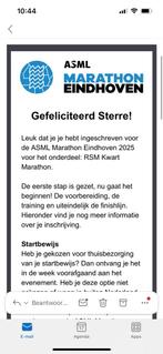ASML Kwart Marathon Eindhoven Startbewijs, Tickets en Kaartjes, Eén persoon, Overige soorten
