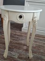 Barok bijzettafel/ telefoontafel wit 65 x 53 x43 cm b, Minder dan 55 cm, Gebruikt, Barok, Rechthoekig