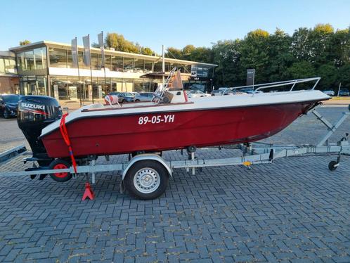 Vis/consoleboot Elan GT495F met Suzuki 90 PK, Watersport en Boten, Vis- en Consoleboten, Gebruikt, 70 pk of meer, 3 tot 6 meter