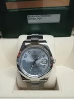 Rolex Datejust 41mm Blauw/Grijze Wijzerplaat - Compleet, Sieraden, Tassen en Uiterlijk, Horloges | Heren, Staal, Polshorloge, Ophalen of Verzenden
