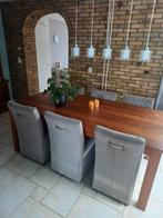 Mooie teak eettafel met 6 stoelen, Huis en Inrichting, Ophalen, Gebruikt, Rechthoekig, 50 tot 100 cm