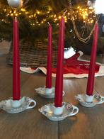 4 Antiek porseleinen kandelaartjes, Ophalen, Keramiek of Aardewerk