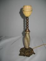 Tafel Lampenvoet Onyx met Koperen Voet Vintage, Huis en Inrichting, Ophalen of Verzenden, Vintage Onyx Koper, Minder dan 50 cm