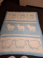 Retro Dralon Deken Blauw Wit 80x90, Kinderen en Baby's, Dekens, Slaapzakjes en Inbakerproducten, Ophalen of Verzenden, Gebruikt