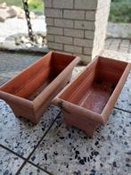 2x Bloembakken Kunststof terracotta kleur, Tuin en Terras, Ophalen, Kunststof, Gebruikt, 60 tot 100 cm