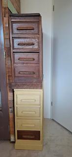 Vintage eiken bureaukastjes, Minder dan 50 cm, Gebruikt, Ophalen of Verzenden, 50 tot 75 cm