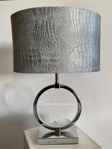 Tafellamp ringlamp chrome goud black velvet croco UItverkoop beschikbaar voor biedingen