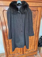 Prachtige antraciet grijze wollen mantel met fake fur bontkr, Kleding | Dames, Jassen | Winter, Ophalen of Verzenden, Zo goed als nieuw