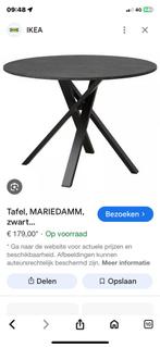 Mariedamm Eettafel rond 105 cm diameter van Ikea zwart, Huis en Inrichting, Ophalen, 100 tot 150 cm, Rond, Zo goed als nieuw