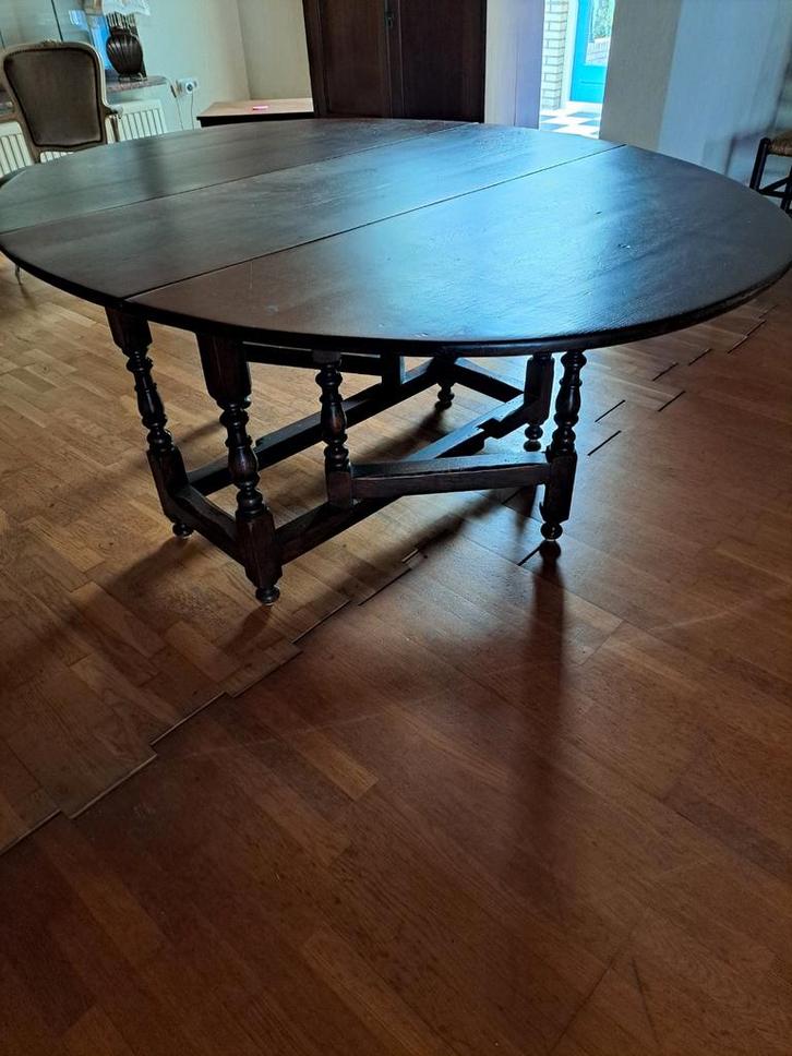 Antieke Engelse  gatelek tabel of wel een klap bare Tafel, Huis en Inrichting, Overige Huis en Inrichting, Gebruikt, Ophalen