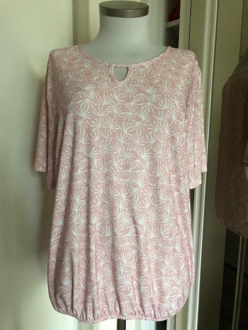 top FOS XL roze/creme travel, Kleding | Dames, Tops, Zo goed als nieuw, Maat 46/48 (XL) of groter, Roze, Korte mouw, Ophalen of Verzenden