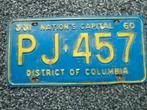 Kentekenplaat licenseplate Washington DC 1960 USA, Verzenden, Gebruikt, Auto's