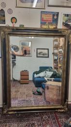 Antieke spiegel Barok zwart/goud, Antiek en Kunst, Ophalen of Verzenden, Rechthoekig
