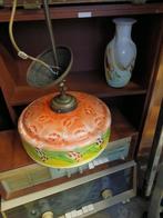 Vintage Plafondlamp met Oranje Glas, Huis en Inrichting, Lampen | Hanglampen, Ophalen, Gebruikt, Glas, Minder dan 50 cm