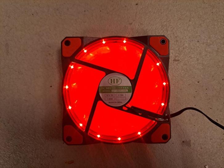HF Computer ventilator 120x120x25mm - Led Rood - Nieuw, Computers en Software, Computerkoelers, Nieuw, Luchtkoeling, Ophalen of Verzenden