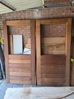 Mooie onbewerkte hardhouten serre deuren., Doe-het-zelf en Verbouw, Ophalen, 80 tot 100 cm, 200 tot 215 cm, Buitendeur