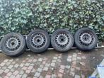 4 stalen velgen met winterbanden en een reserveband, Auto-onderdelen, Banden en Velgen, Gebruikt, 15 inch, Banden en Velgen, Personenwagen