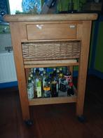 rijdend keukenblok beuken, Ophalen, Wit, Enkelwandige keuken, Zo goed als nieuw