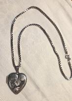 Zilveren (835) MEDAILLON/ FOTO HANGER + zilveren 835 ketting, Sieraden, Tassen en Uiterlijk, Kettingen, Ophalen, Met hanger, Zo goed als nieuw