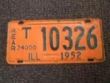Kentekenplaat licenseplate Illinois 1952 USA beschikbaar voor biedingen