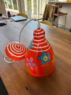 Hanglamp pylones oranje met bloemen, Huis en Inrichting, Lampen | Hanglampen, Ophalen, Zo goed als nieuw, Minder dan 50 cm
