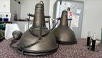 Two industrial lamps - metal and glass, Huis en Inrichting, Lampen | Hanglampen, Minder dan 50 cm, Ophalen of Verzenden, Zo goed als nieuw
