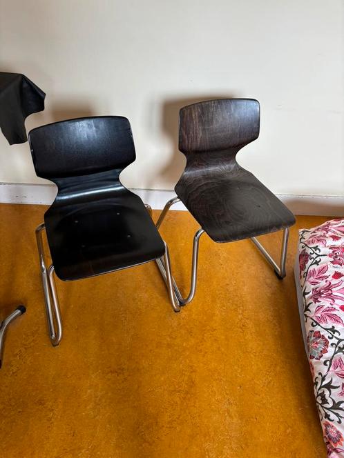 Vintage kleuter stoeltje Pagholz Plywood, Huis en Inrichting, Stoelen, Gebruikt, Twee, Ophalen