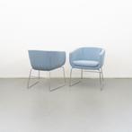 2 B&B Italia stoel Blauw stof Nieuw slede onderstel, Huis en Inrichting, Stoelen, Niet ingevuld, Drie, Blauw, Niet ingevuld