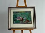 “Pastel Pose – Originele Krijttekening, lijst Goud/Zilver, Ophalen, Zo goed als nieuw, Schilderij, 50 tot 75 cm