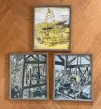 Oude prenten van antieke boortechnieken, Verzamelen, Foto's en Prenten, Ophalen of Verzenden, Voor 1940, Gebruikt, Overige onderwerpen