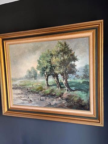 Schilderij “Polderlandschap” door V. Vulpen . beschikbaar voor biedingen