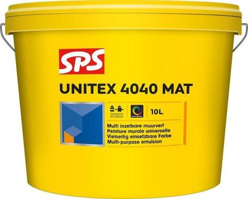 SPS Unitex 4040 Mat  BI-BU  10L Muurverf, Doe-het-zelf en Verbouw, Verf, Beits en Lak, Nieuw, Verf, 10 tot 15 liter, Overige kleuren